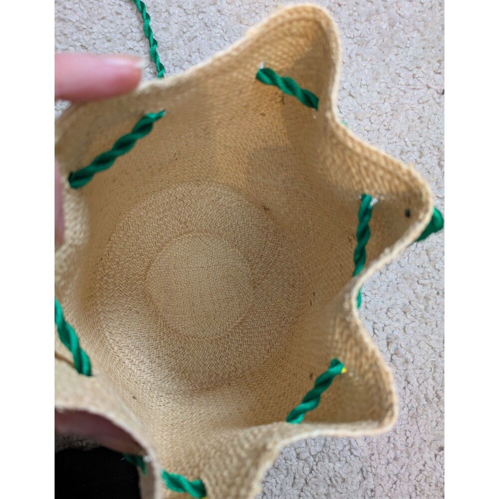 Mercedes Salazar Raffia Wicker Rattan Lemon Mini Bucket Tote Bag - Picture 7 of 8